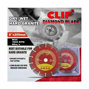 CLIF TOUGH DIAMOND SAW BLADES SEGMENT 8INCH 200MM