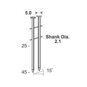 KAYMO COIL NAILS 2.1 X 25 (1") CN2125RU (350NAILS/COIL)