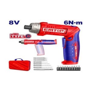 EMTOP CORDLESS SCREWDRIVER 8V 6.5MM 6NM ECSR0803