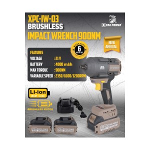 XTRA POWER XPC-IW-03 BRUSHLESS IMPACT WRENCH 900NM 21V