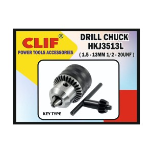 CLIF KEY TYPE DRILL CHUCK (HK SERIES COLOUR BOX PACKING) HKJ3513L (1.5 - 13MM 1/2 - 20 UNF)