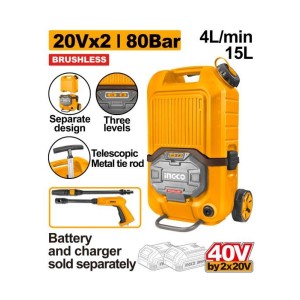 INGCO 40V CORDLESS PRESSURE WASHER - CPWLI4006