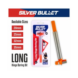 SILVER BULLET HINGE BORING BIT LONG, TCT (ORANGE TIP) 20MM - HBO 20