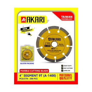 Akari MARBLE CUTTING BLADE AKARI NEW SERIES A-1400 4" SEG 9T (200PCS)