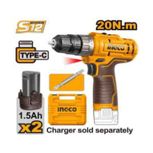 INGCO 12V CORDLESS DRILL 0.8-10MM - 20NM - CDLI12202