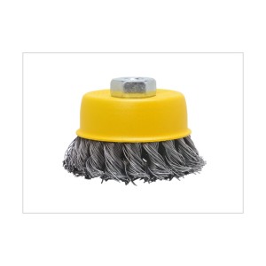GOLDEN BULLET CUP BRUSH YELLO CAP M10 X 3 INCH TWISTED