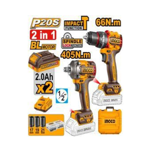 INGCO CORDLESS 2 PCS COMBO KIT 20V - CKLI20286