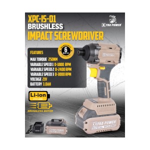 XTRA-POWER BRUSHLESS IMPACT SCREWDRIVER 21V - XPC-IS-01