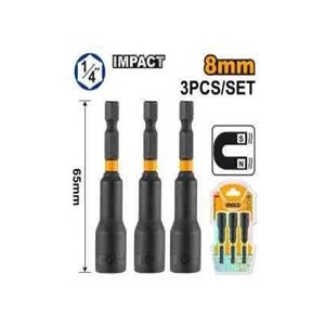 INGCO 3 PCS IMPACT MAGNETIC NUT SET AMN0831