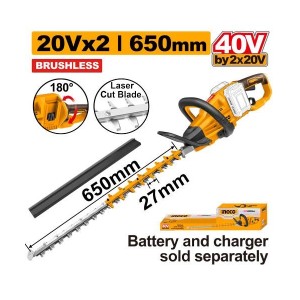INGCO 40V CORDLESS HEDGE TRIMMER - CHTLI40028