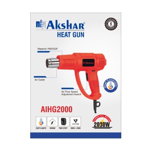 AKSHAR HEAT GUN 2000W - AIHG2000 (6 MONTH WARRANTY)