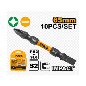 INGCO IMPACT SCREWDRIVER BITS PH2+SL6 65MM - SDBIM21HL133