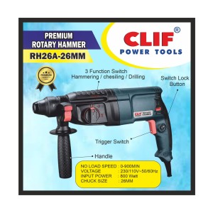 CLIF PREMIUM ROTARY HAMMER 26MM RH26A (5PCS)