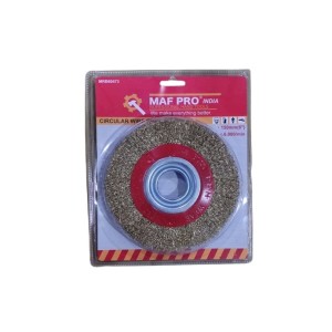 MAF PRO 6 INCH ROUND CIRCULAR WIRE BRUSH DOUBLE BLISTER INDUSTRIAL QUALITY - MRB60473