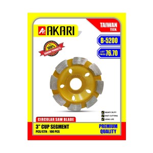 AKARI MARBLE CUTTING BLADE - 3" CUP SEG B-5200