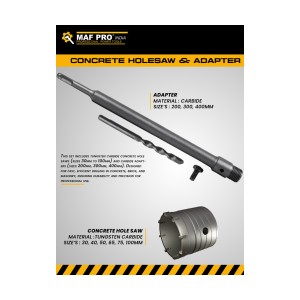 MAF CONCRETE HOLESAW ADAPTOR WITH DRILL BIT 400mm - MACS-400