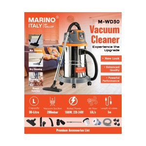 MARINO SINGLE MOTOR VACCUM CLEANER 1500W 30L - M-WD30