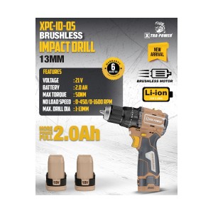 XTRA POWER XPC-ID-05 BRUSHLESS IMPACT DRILL 13MM 18V