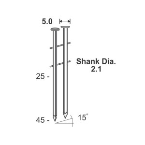 KAYMO COIL NAILS 2.1 X 25 (1") CN2125SU (350NAILS/COIL)