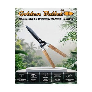 GOLDEN BULLET HEDGE SHEAR 21" WOODEN HANDLE - HSW 21