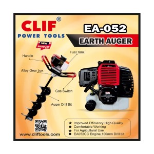 CLIF PLUS EARTH AUGER WITH 100MM DRILL BIT 52CC EA052 (1PCS)