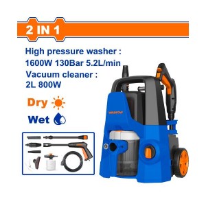 WADFOW 2-IN-1 PRESSURE WASHER & VACUUM CLEANER 1600W - WHP4A16