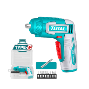 TOTAL CORDLESS SCREWDRIVER 4V WITH 9PCS BITS SET (4NM) - TSDLI0458