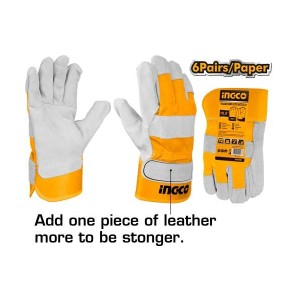 INGCO LEATHER GLOVES 10.5" - HGVC01