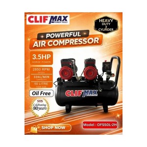CLIF MAX OIL FREE 2 CYLINDER AIR COMPRESSOR 50LTR 3.5HP