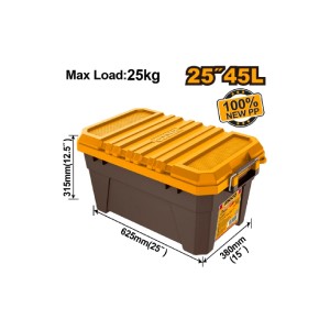 INGCO 45L PLASTIC TOOL BOX 625MM - PBX2502