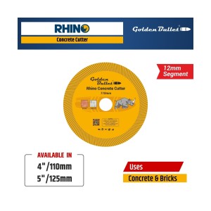 GOLDEN BULLET RHINO CONCRETE CUTTER 125 MM YELLOW (12 MM SEG) - YCC 125