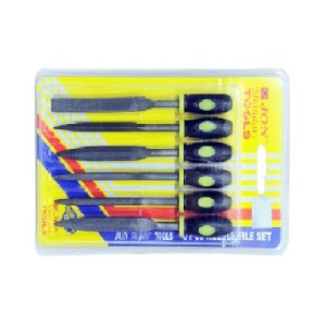 JON BHANDARI 6PCS NEEDLE FILE SET WITH HANDLE F-021