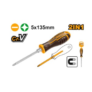 INGCO 2 IN 1
SCREWDRIVER SET 5X135MM - AKISD0203