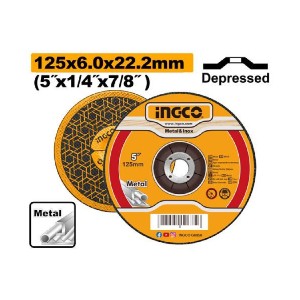 INGCO ABRASIVE METAL GRINDING DISC 125X6.0X22.2MM - MGD601251