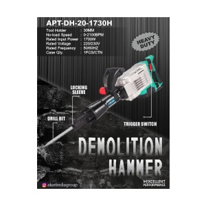Akari Demolition Hammer (20Kg) (0-2100Rpm) (1 Pcs) - Apt-Dh-20- 1730H