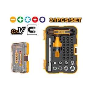 INGCO 31 PCS T-HANDLE WRENCH SCREWDRIVER SET - HKSDB0318