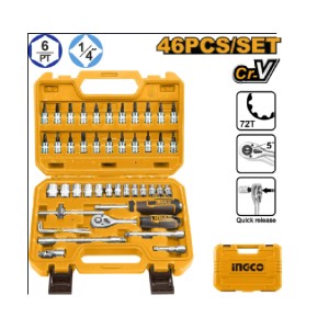 INGCO 46 PCS 1/4" SOCKET SET - HKTS14462