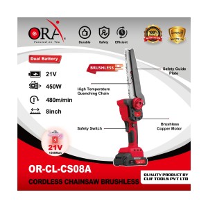 ORA CORDLESS CHAINSAW (BRUSHLESS) 8INCH ( 21V ) - OR-CL-CS08A