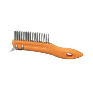 JON BHANDARI HAND BRUSH WITH SCRAPER ORANGE B-024