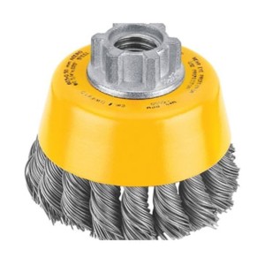 DEWALT 100MM - TWIST KNOT WIRE CUP BRUSH -24MM WIRE DT3501-QZ