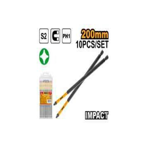 INGCO IMPACT SCREWDRIVER BITS PH1 *200MM 10PCS/SET- SDBIM11PH18 3