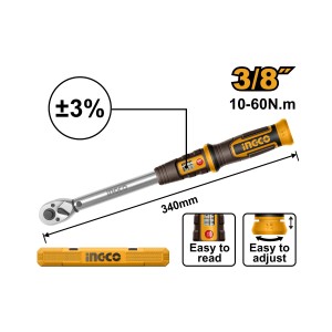INGCO 3/8 INCH PRESET TORQUE WRENCH 10-60N.M - HPTW3860N8