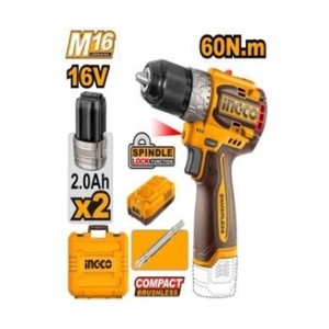 INGCO COMPACT BRUSHLESS CORDLESS DRILL 16V 13MM CDLI16682